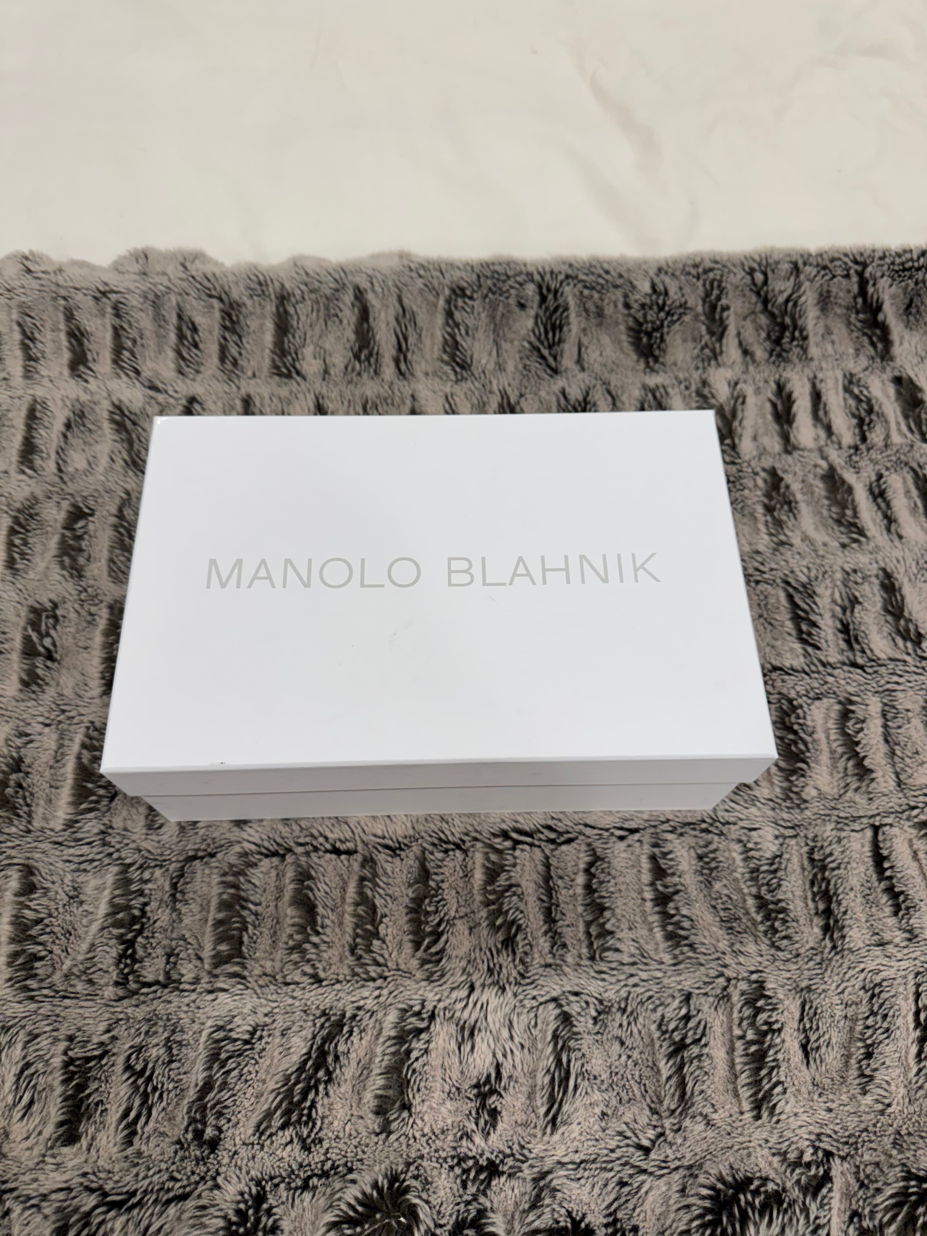 Manolo Blahnik Black Suede Square Buckle Pump - New in Box